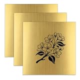 3 Pack Laser Engraving ABS Plastic Sheet, 11.8x11.8in, Brushed Gold/Black