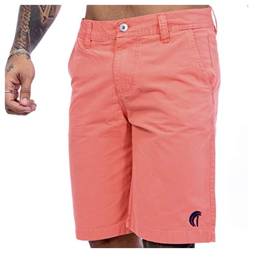 Bermuda Sarja Tradicional Masculina Salmão - Icari Fashion (46)