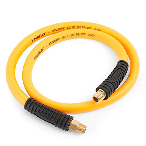 ViperFlex 24421 1/2" x 4' Hybrid Polymer Air Hose for Industrial and Home Use