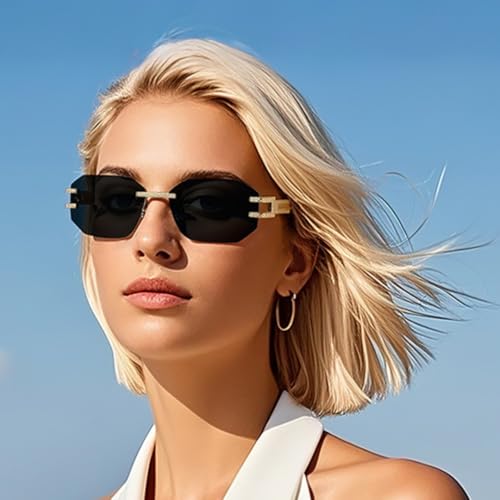 Fashion Luxury Sunglasses Women Men Vintage Rimless Trendy Shades Glasses Party Sunglasses3