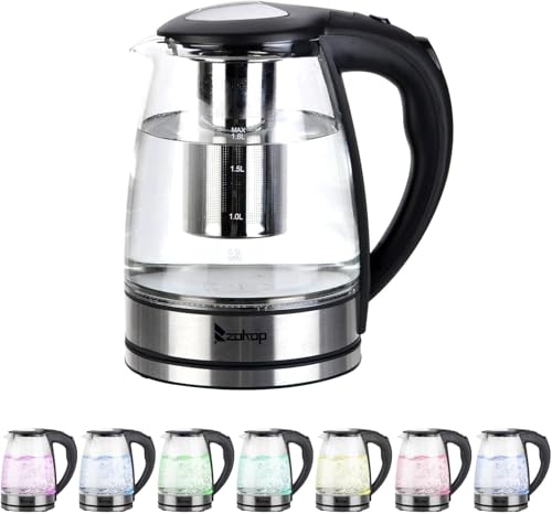 Tetera Eléctrica de Vidrio 1.8L con Infusor y Luz LED miniatura 1