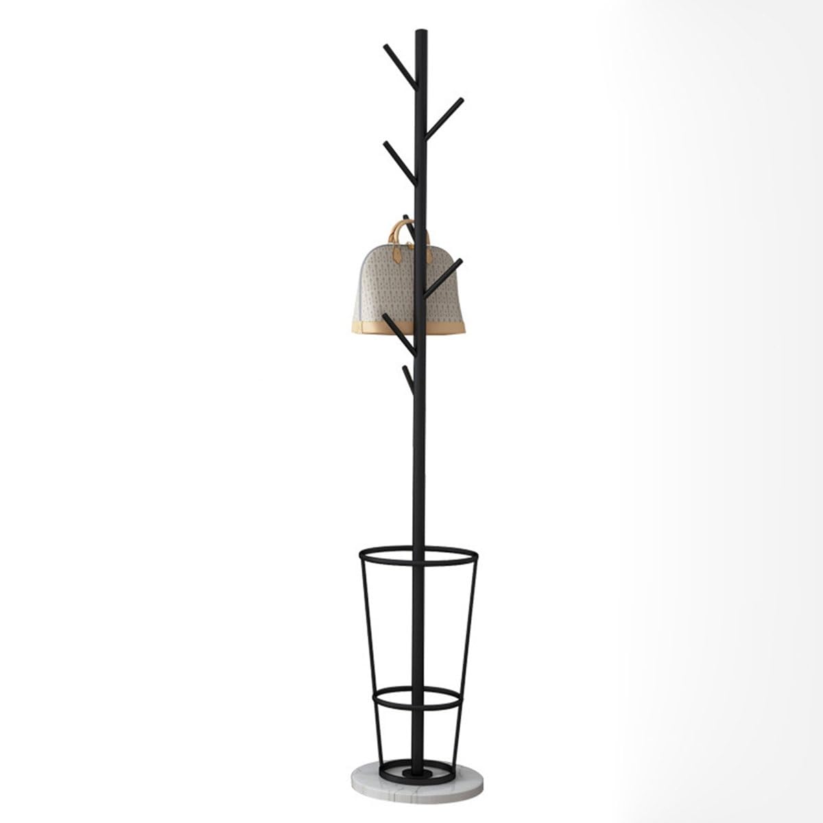 Porte-manteau sur pied pour bureau et salon avec support parapluie design