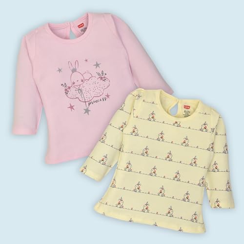 Image of LuvLap Baby Girls 100% Cotton Full Sleeve Girls Top Pack of 4
