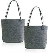 Kraeoke 2pcs Filztaschen Filz Einkaufstasche Große Kapazität Filzshopper für Shopper Reise Arbeit