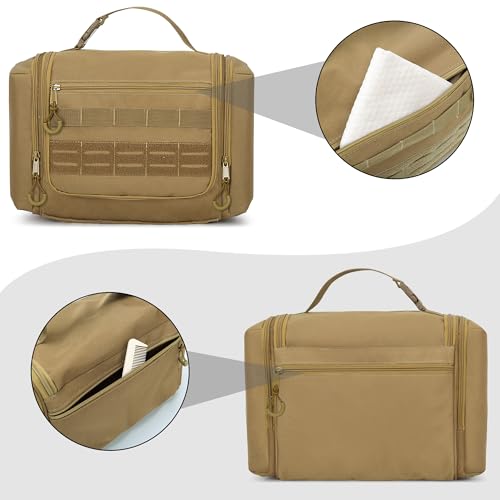 Image of Tactical Toiletry Bag for Men, Large Hanging Dopp Kit Hygiene Bag | Travel Toiletry Bag with Hook, Dry & Wet Pockets, Shower Bag for Toiletries, Grooming, Shaving Care & Travel Essentials