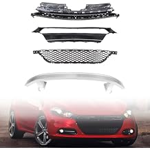 Front Bumper Reinforcement & Grille Set Compatible with 2013-2016 Dodge Dart, Replace OEM 1UT51TZZAA, 68081408AE, 68081409AA, 68082361AB4pcs