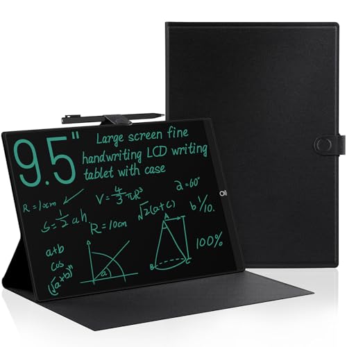 Image of LCD Writing Tablet for Adults: 9.5 Inch with Leather Cover Case Reusable Portable Use for Office Study Teaching
