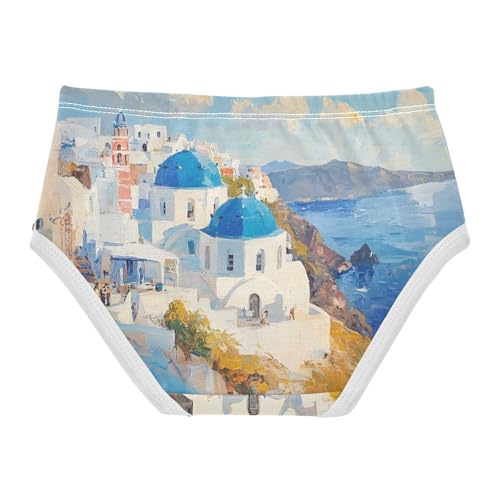 Vivid Oil Painting Santorini Toddler Girls's Underwear 2T 202c02332