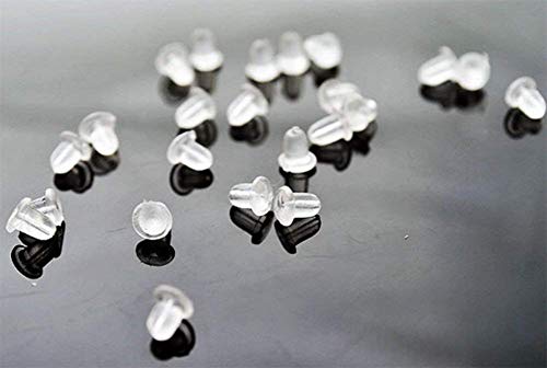 Qifumaer Lot de 100 Poussoir Poussette Embout Clous d'oreilles Apprêt Fermoirs de Boucles d'oreilles