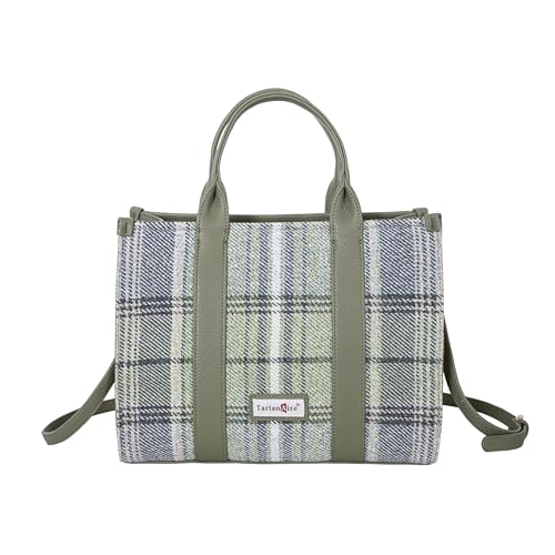 Bolso Tote a cuadros para mujer con asa superior miniatura 1