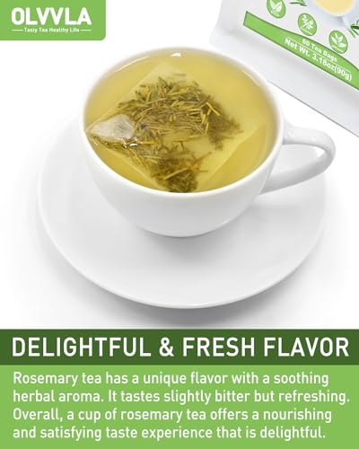 Image of Olvvla - Rosemary Tea Bags - 1.5g X 60 Count - Pure Natural Dried Rosemary Leaves - Cultivated in Egypt - Non-GMO - Caffeine-free - Support Digestion