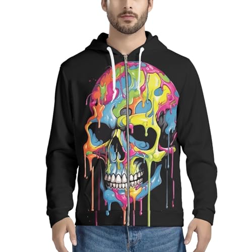 JooMeryer Men's Plus Size Zip Up Hoodie 3D Printed Long Sleeve Casual Hooded Sweatshirts3