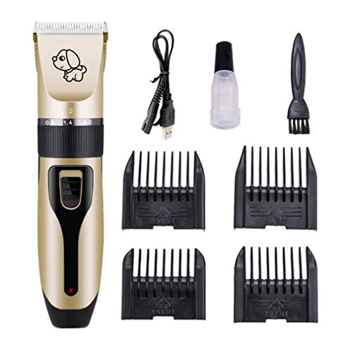PREUP Dog Clippers Electric Clipper Pet Hair Remover USB Rechargeable Cordless Dog Grooming Kit With LED Display, Quiet, Detachable Blades Washable, Trimmers Shaver Shears for All Pets