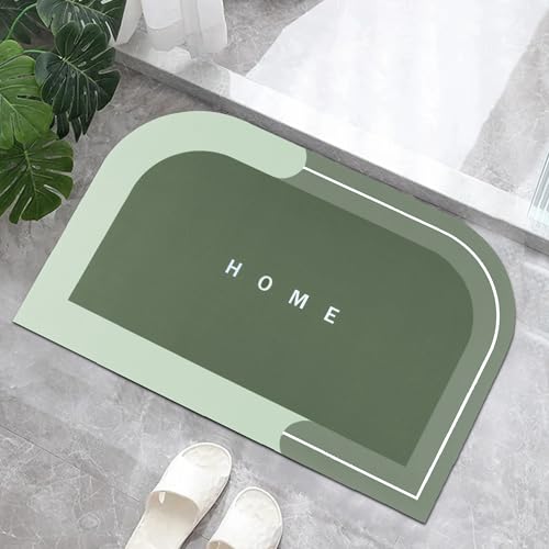 Image of Rubber Bath Mat 4 MM, Anti-Skid Water Soaking Bathroom Rug Door,Floor mat, Soft Quick Dry Water Absorbent Mat for Home Office 40x60cm- Green
