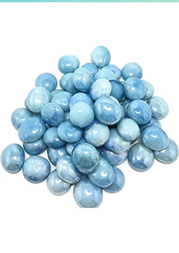 Image of Decorative Decorative Stones for Vase Filler or Pebbles for Home Decor /Decorative Capsule Pebbles /Glass /Gravels /Stone /Beads for Aquarium, Table, Vase, Fountain (SkyBlue, 950 Gram)