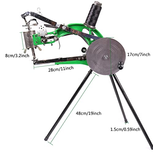 HYQNG Leather Sewing Machine, Heavy Duty Metal Manual Hand Cobbler Shoe Stitching Repair Mending Machine with Tripod for Bags Tents Clothes Quilts, Coats, Trousers