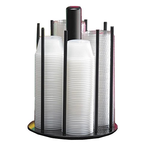 Iron Collection – Revolving Lid/Ramekin Organizer – 6.25W x 6.25D x 9.25H, Black, Metal