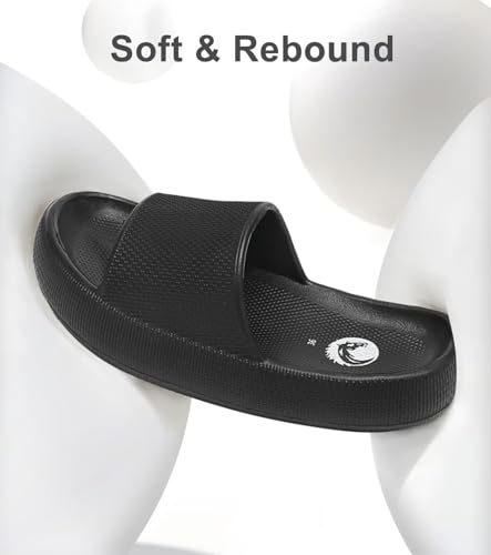Image of Haifago Cloud Slide Sandals for Women Comfort Recovery Pillow Sandal, Lightweight House Bathroom Shower Slippers Adjustable Double Buckle Platform Slide
