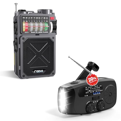 Radio de emergencia solar y manivela con Bluetooth miniatura 1