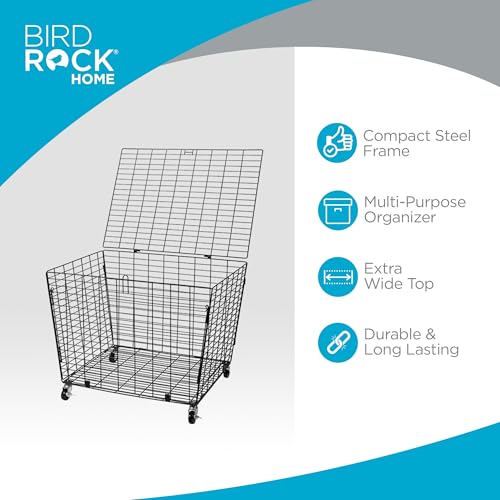 BIRDROCK-HOME-Sports-Ball-Basket-Organizer-with-Wheels-Heavy-Duty-Casters-Ideal-for-Basketball-Football-Soccer-Baseball-Lockable-Ball-Storage-Locker-with-Lid-for-Gym-Garage-or-Outdoor-Use-Ball-Organiz