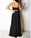 Rela Bota Women's Sexy Summer 2 Piece Maxi Chiffon Dress Crop Top Skirt Set Beachwear Black M
