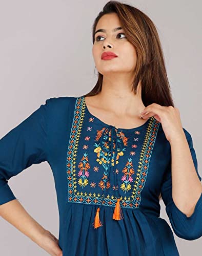 Image of Ganga febtex Women's Rayon Embroidered Short Kurti /Tops