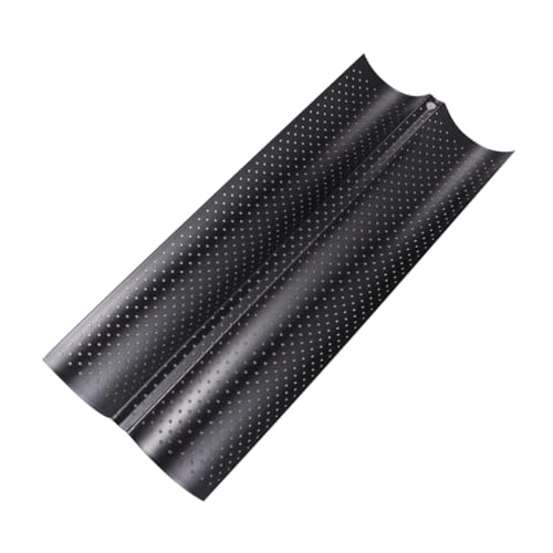 COLLBATH Non-stick Baking Tray for French Bread Wavy Slot Design Baking Mold for Home Kitchen and Restaurant Black