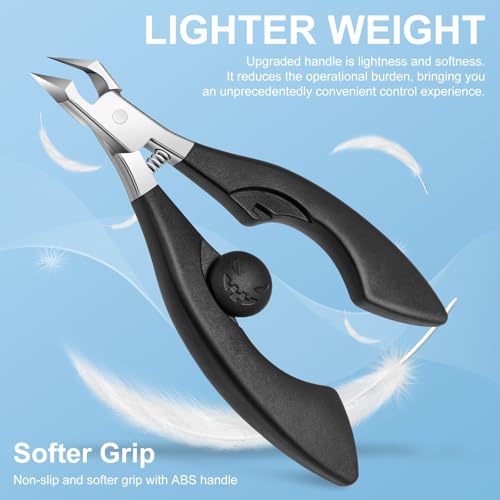 Ingrown Toenail Clippers Straight Blade for Ingrown and Thick Nails, Professional Toe Nail Clippers for Men with Wide Jaw, Stainless Steel Sharp Pointed Tip Ingrown Nail Clipper