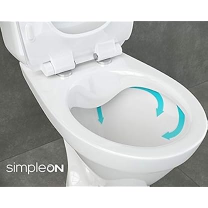 VBChome WC Toilette Stand Spülrandlos Keramik Komplett Set mit Spülkasten Funktion für waagerechten Abgang WC-Sitz slim aus Duroplast mit Absenkautomatik abnehmbar Deckel waagerecht Ablauf – Bild 7