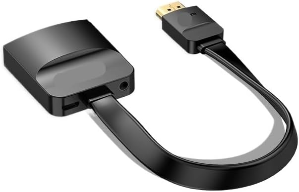 HDMI to VGA Adapter 1080P HD Male to VGA Female Converter with 3.5 Ja-ck Audio Cable(H,0.15m)