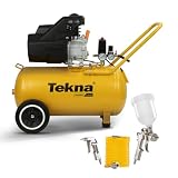 Compressor de Ar 50 Litros Com Kit de Acessórios | 2,5HP | 127V | 8 PCM | 120 PSI | Reservatório 50L | Profissional | Tekna CP8550T-1CK3