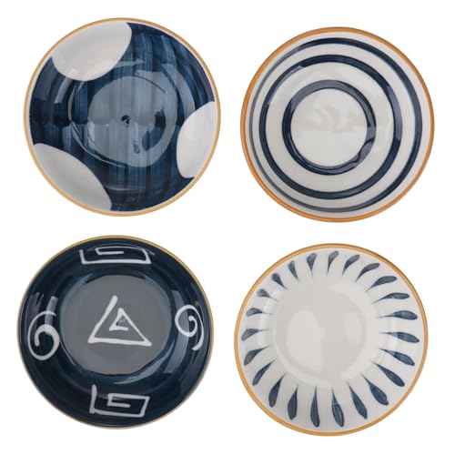 Gatuida 4 pièces Plats à Sauce Céramique Japonaise Rétro Petits