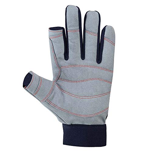 Image of MRX BOXING & FITNESS Sailing Gloves with Cut only Thumb and Index Finger and Grip for Men and Women, Great for Kayaking, Workouts and More Blue /Grey