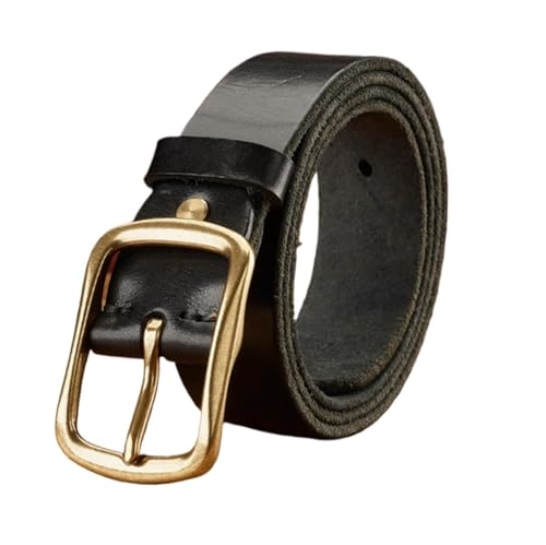 Mens Belts,Vintage Belts Cowhide Belt Men Purely Handmade Mens Belt Solid Copper Buckle For Dress Pants Jeans