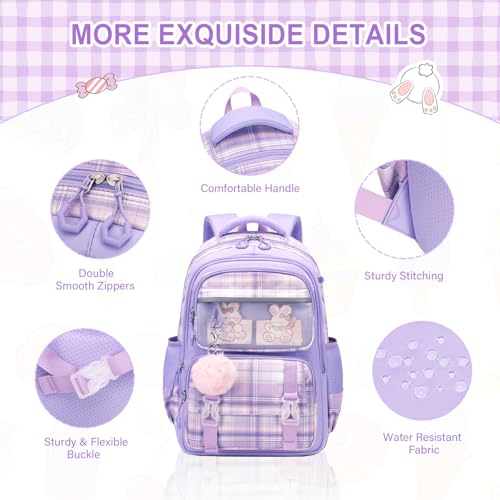 Bevalsa Mochila escolar para meninas, crianças, adolescentes, ensino fundamental, ensino médio, estu