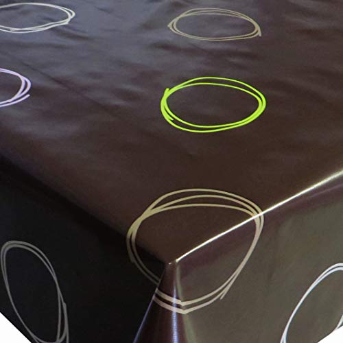 Nappe de table de jardin en toile cirée, rectangulaire, marron, 100 x 140 cm, lavable, pliée,