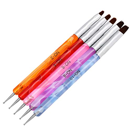 Acrylic Nail Art Kolinsky Brush with Dotting Tool for