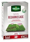 VILMORIN - Soin Regarnissage Universel 2 en 1 - Semences de gazon + Fortifiant naturel - Rénovation facile des gazons abîmés - Levée rapide - Enracinement profond - Pour tous types de gazons - 1 Kg