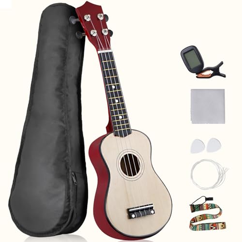 Smartxchoices 21" Soprano Ukulele for Beginners Adult Starters Student Music Lovers, Kids Ukulele, Ukuleles Starter Kit with 