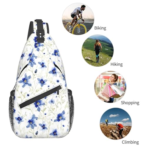 Mochila bandolera con estampado floral para senderismo y viajes miniatura 6