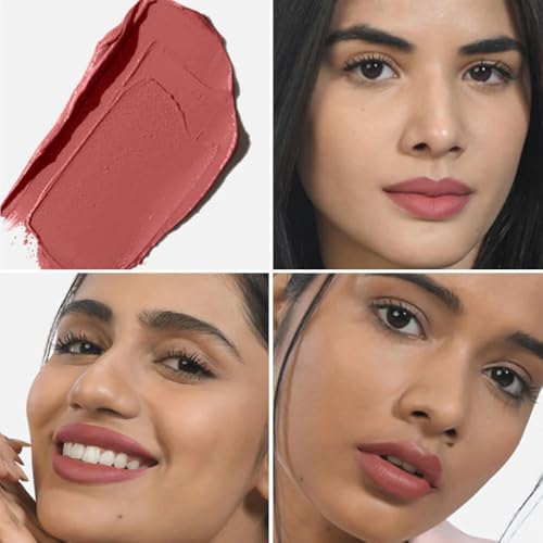 Image of Kiro Moist Matte Lipstick - Lotus Dew (Light Pink Nude), 4.2g | Super-Pigmented, Long-Lasting, Moisturizing, Non-Drying, Non-Feathering, Smudge Proof | Skin Care Infused with Natural Oils