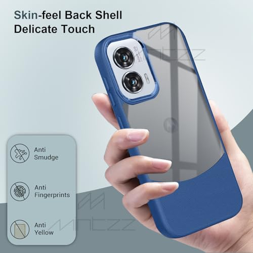 Image of MINTZZ Moto Edge 50 Fusion Back Cover, Leather Design, Protective Cover with Camera Lens Protection, Premium Grip & Slim Fit Durable, Edge 50 Fusion Case (Blue, Moto Edge 50 Fusion)