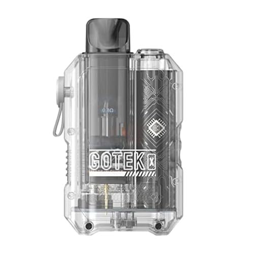 Aspire Gotek X Vape Kit E Cigarette Starter Vape, Smooth MTL & RDTL Vaping, 650mAh Battery, Inhale Activated, 10-13W, Multiple Safety Features, TPD Compliant Ecig, 2ml No Nicotine (Transparent)