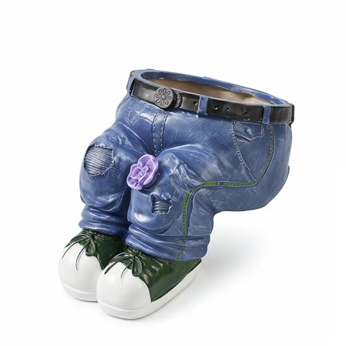 Hhuabeibei Creative Outdoor Planter,Flower Pot, Resin Cute Planters, Jeans Shape Garden Figurines Planter for Home Lawn Yard Outside Decor.Creative Outdoor Planter Flower Pot (B)
