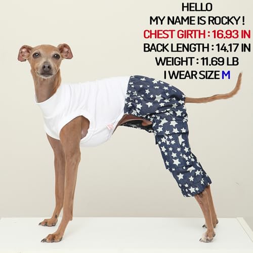D Doggy Star Italian Greyhound Clothes Cargo Pants Onesie Outfit Whippet para casaco de cachorro (3G