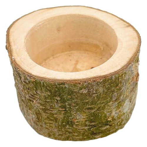 FONDOTIN Tazón de Madera para Hámster y Chinchilla Cuenco Natural Fácil de Limpiar Comedero Seguro para Conejos y Roedores Accesorio Práctico para