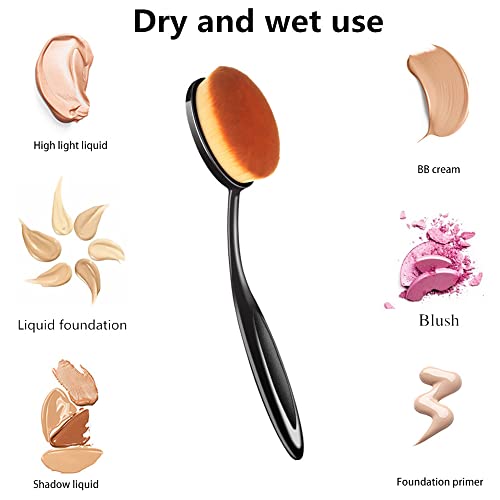 Blingtoman Face Body Makeup Brush Oval Foundation Brush Para Base De Maquillaje For Liquid Foundation Powder Cream Contour Buffing Stippling Blending Palm Brush For Travel Or On The Go (Oval Brush) #TOP4