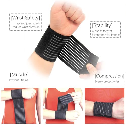 Ideal Swan Compression Bandage, 4 Pieces Elastic Wrap Knee Support Brace, Breathable Ankle Support Brace Knee Bandage Calf Support, Knee Brace Support For Women Men Sports, Running - Image 4