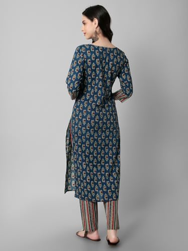 Image of rytras Women's Cotton Printed Kurta With Pant