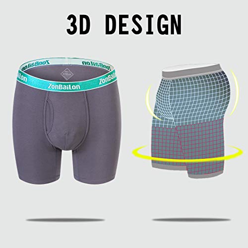 ZONBAILON Mens Boxer Briefs Open Fly Bulge Pouch Underwear3